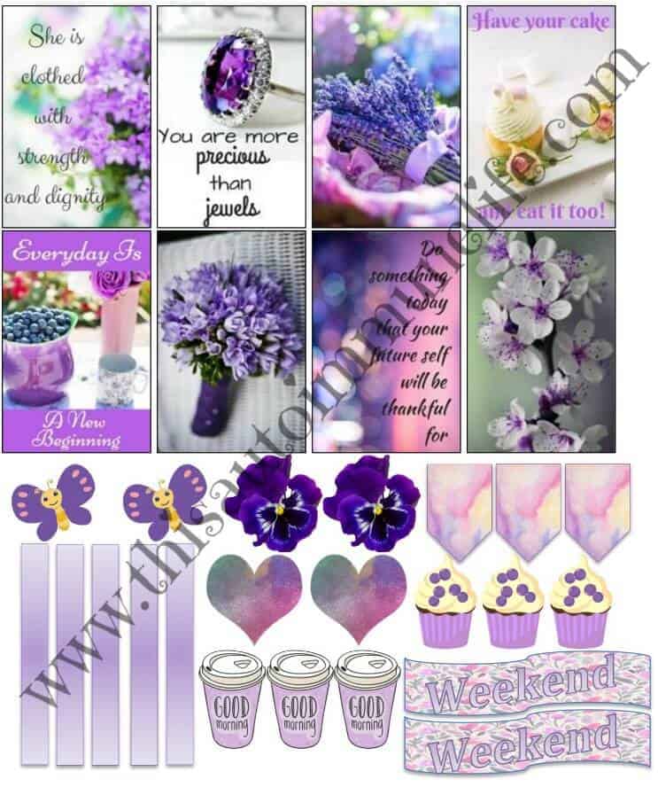 Free Stickers May 2018 - Lovely lavender planner stickers for May 2018 from www.thisautoimmunelife.com