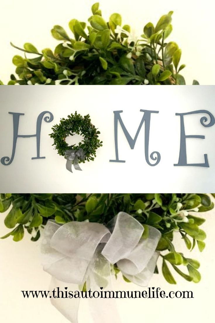 Home Wall Hanging from www.thisautoimmunelife.com #PinterestChallenge #HOME #wallhanging