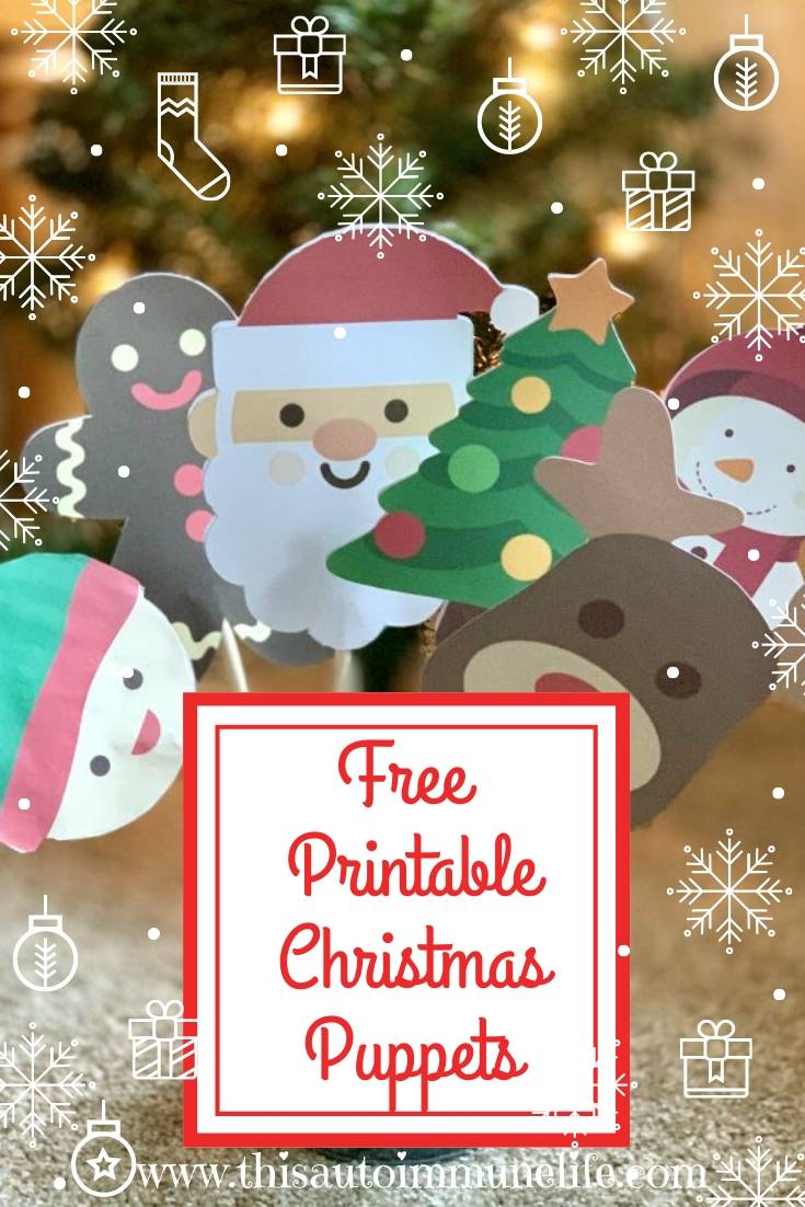 Free Printable Christmas Puppets for Kids from www.thisautoimmunelife.com #Christmas #free #printable #puppets #ChristmasKidsActivity