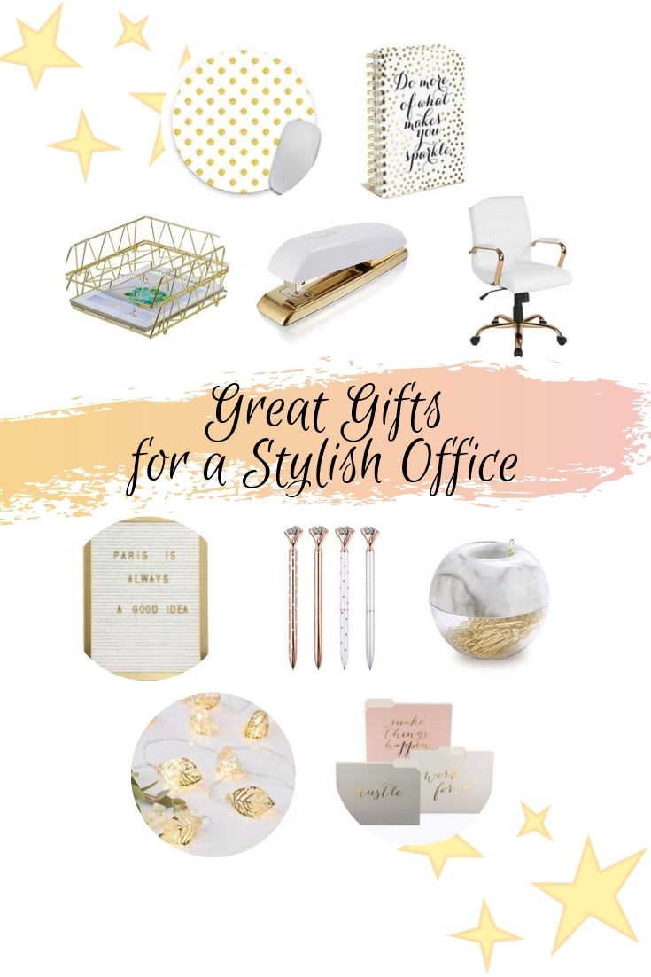 Great Gifts for a Stylish Office from www.thisautoimmunelife.com #stylishoffice #goldoffice #girloffice